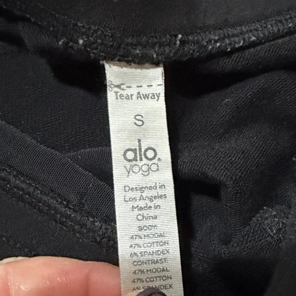 Alo Yoga Urban Moto sweatpants featuring ribbe panels and zippered pockets - Picture 3 of 5